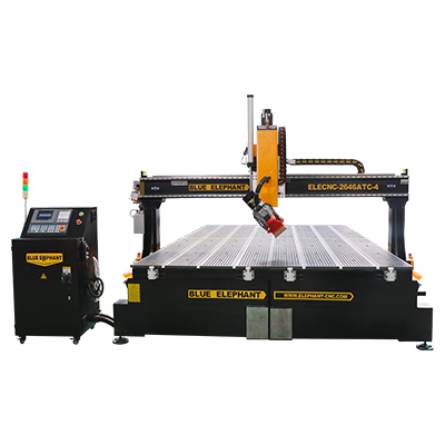 2646 4 Axis CNC Router with automatic tool changer and Detachable Bed